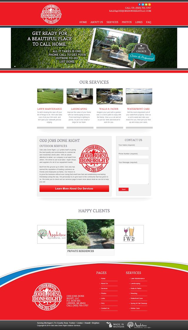 Odd Jobs Done Right Website Redesign