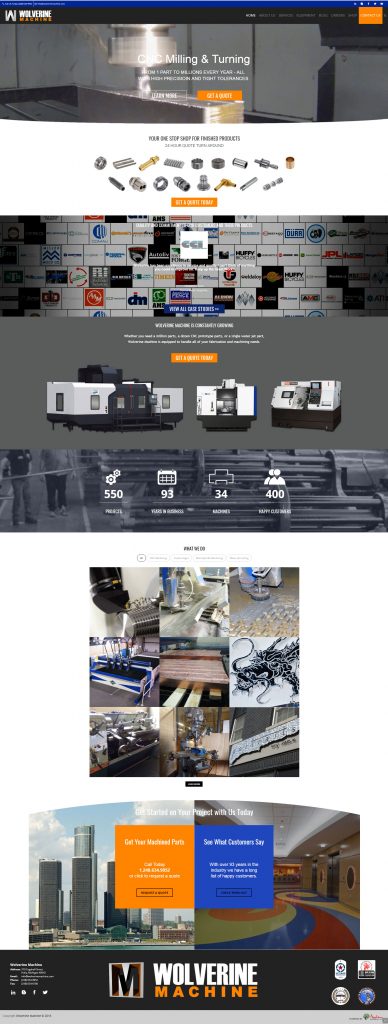 Wolverine Machine Developed Website