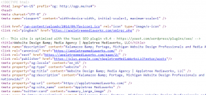 Example of HTML code