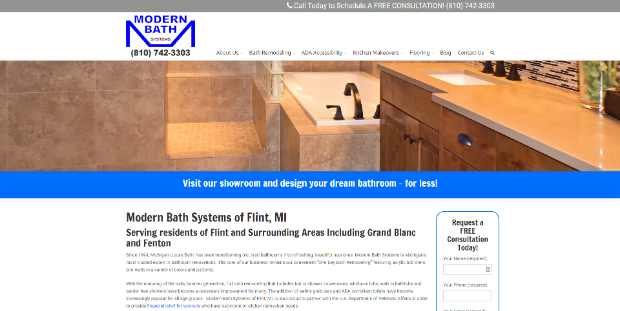 Modern Bath Website Screenshot