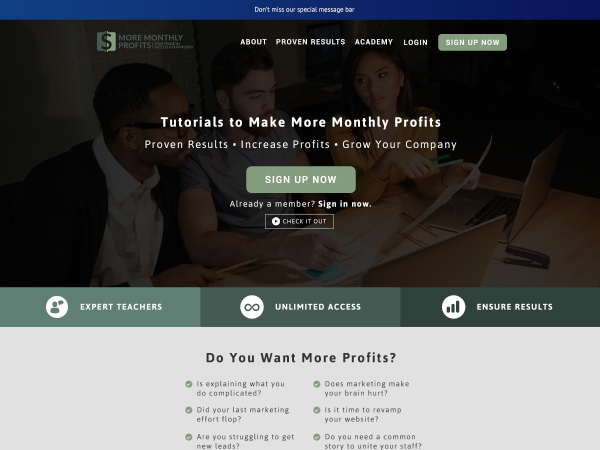 More Monthly Profits